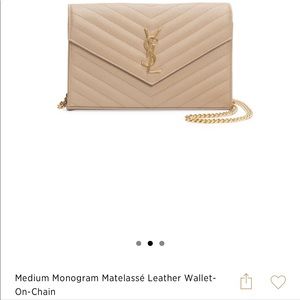 Saint Laurent Wallet On Chain (Nude)